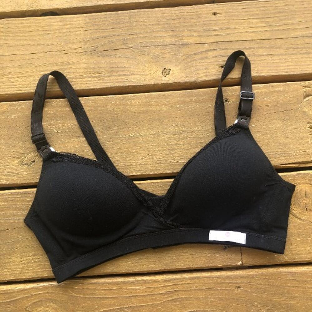Black Maternity Momma's Shop Nursing Bra